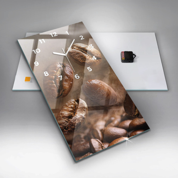 Zegar szklany pionowy Ziarna kawy