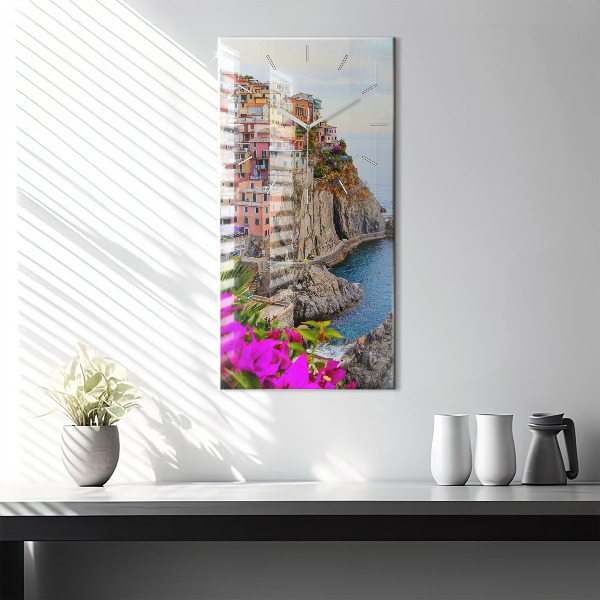 Zegar szklany pionowy Wybrzeże Cinque Terre