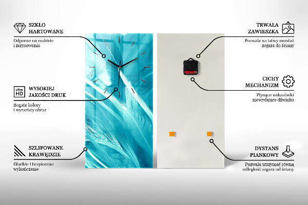 Zegar ścienny pionowy Tropikalne liście palmowe
