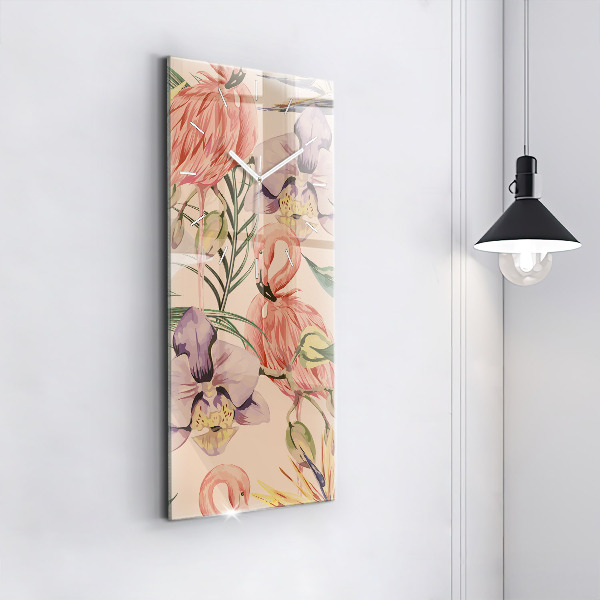 Zegar ścienny pionowy Tropikalne liście palmowe