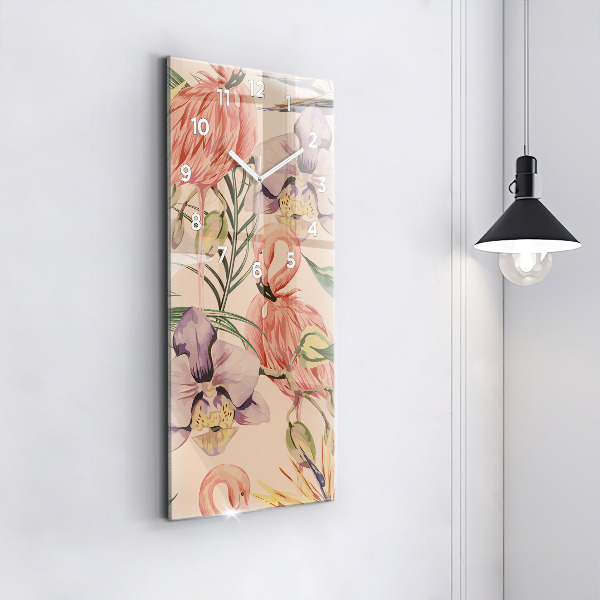Zegar ścienny pionowy Tropikalne liście palmowe
