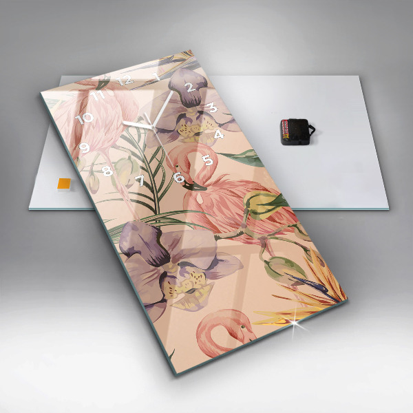 Zegar ścienny pionowy Tropikalne liście palmowe