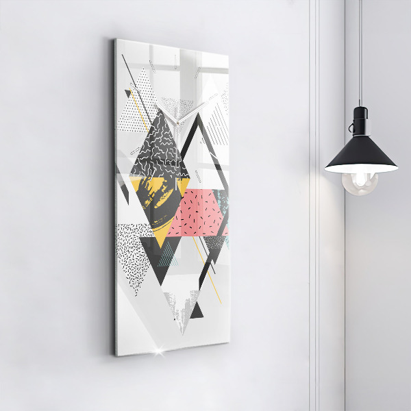 Zegar szklany pionowy Wzór geometryczny
