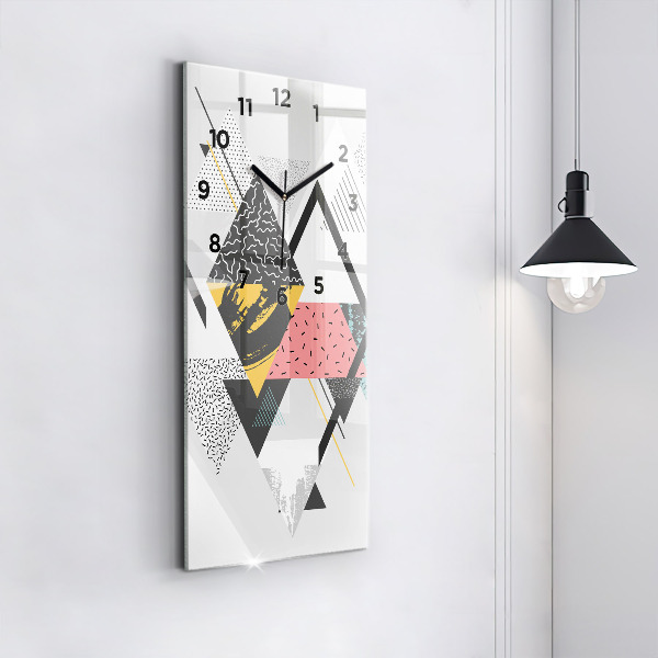 Zegar szklany pionowy Wzór geometryczny