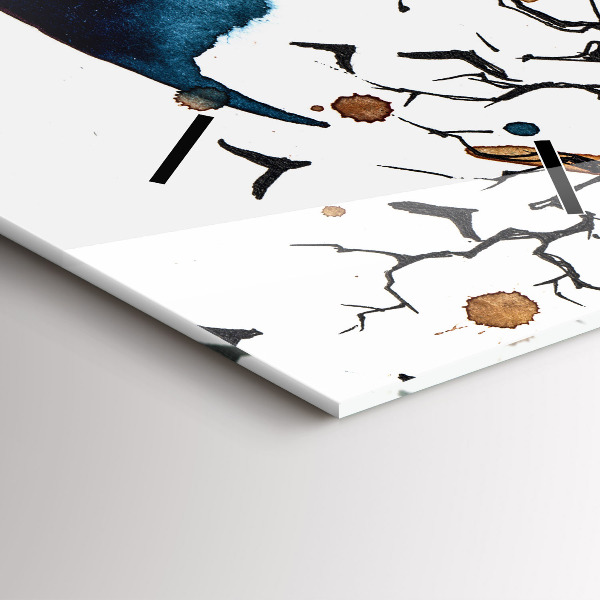 Zegar szklany pionowy Wilk i Pełnia