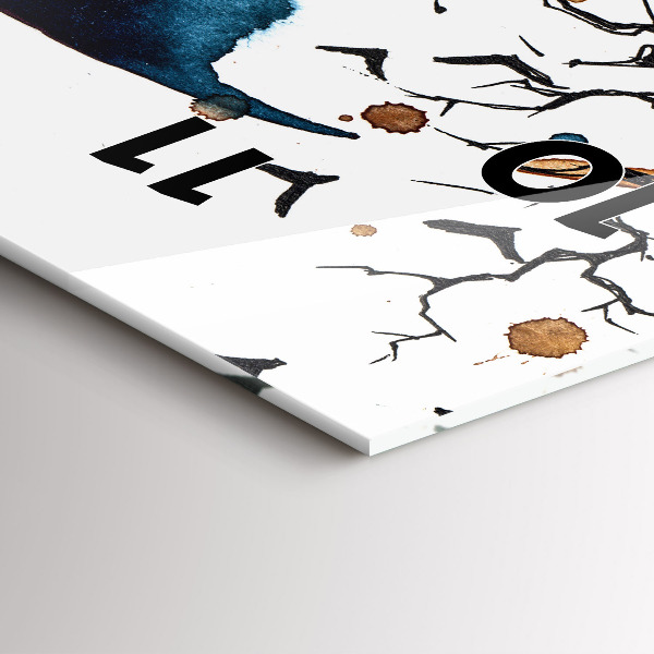 Zegar szklany pionowy Wilk i Pełnia