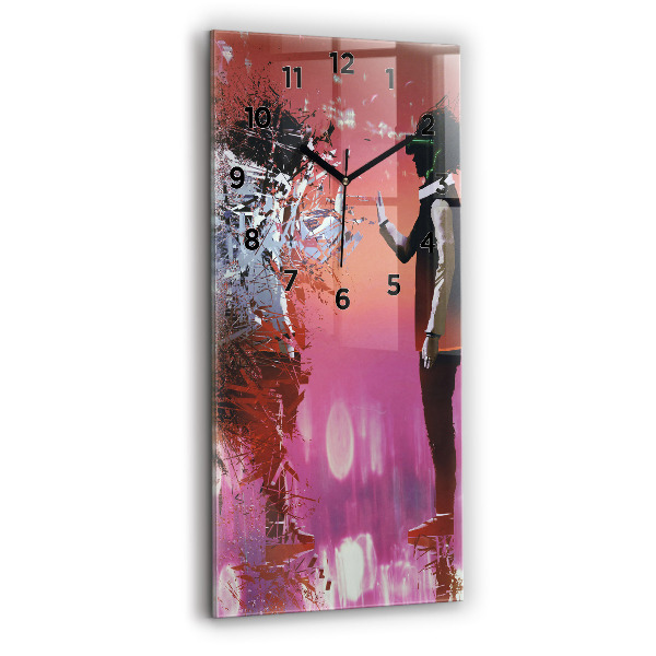 Zegar szklany pionowy Cyberprzestrzeń