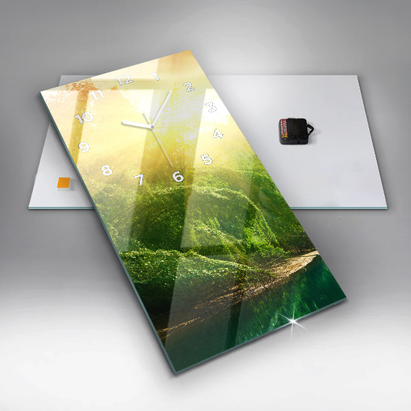 Zegar szklany pionowy Spokojna natura