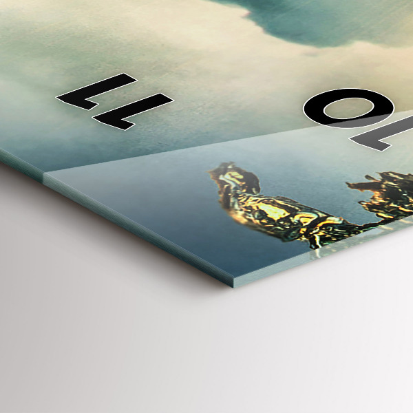 Zegar szklany pionowy Perspektywa Fal Zachód Słońca