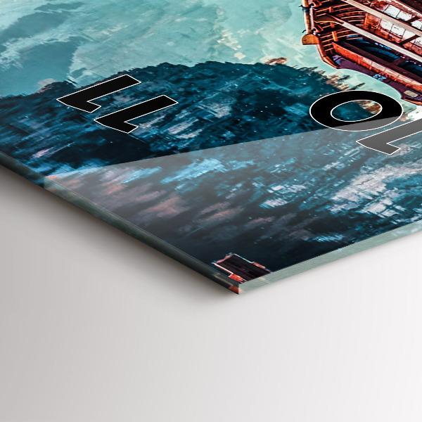 Zegar szklany pionowy Pomost i Jezioro