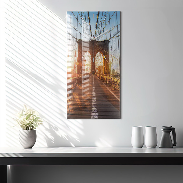 Zegar szklany pionowy Most Brookliński NYC