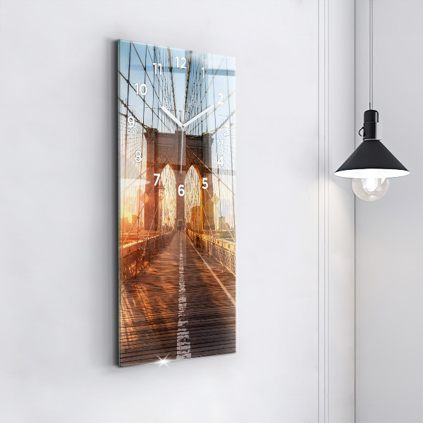 Zegar szklany pionowy Most Brookliński NYC