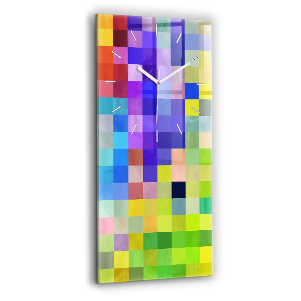 Zegar szklany pionowy Kompozycja Kwadratów