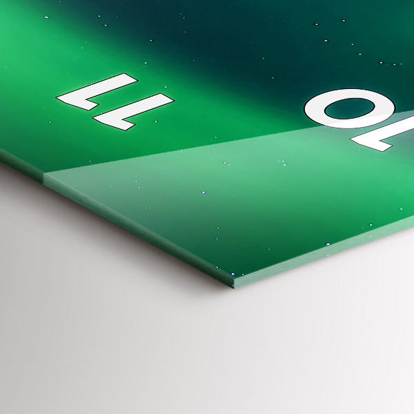 Zegar szklany pionowy Zorza Polarna