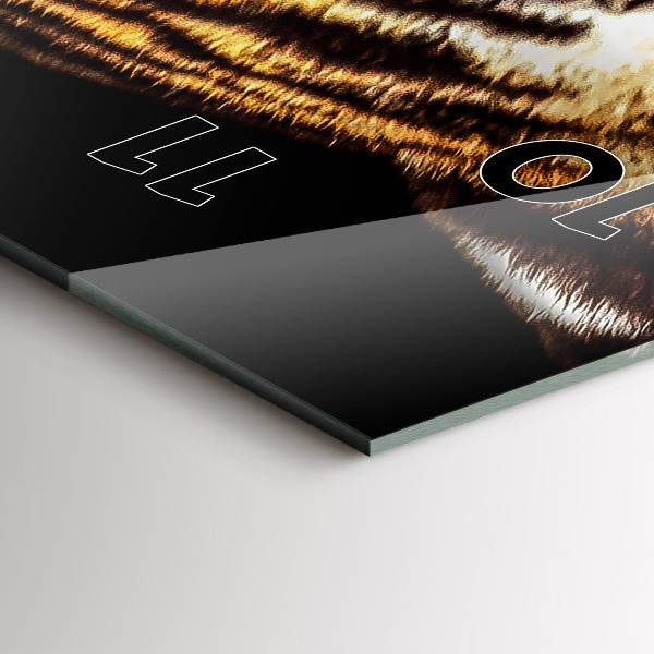 Zegar szklany pionowy Tygrys – dziki wzrok