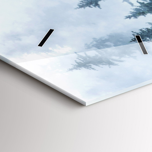 Zegar szklany pionowy Mglisty górski Krajobraz