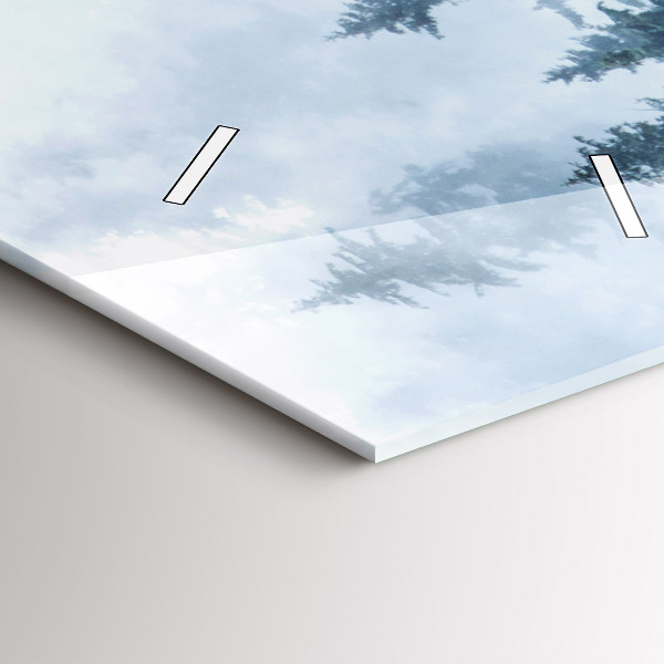 Zegar szklany pionowy Mglisty górski Krajobraz