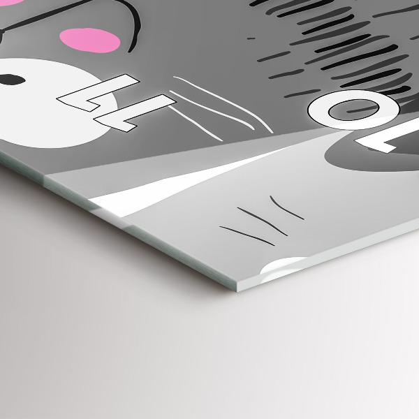 Zegar szklany pionowy Wzór z kotami