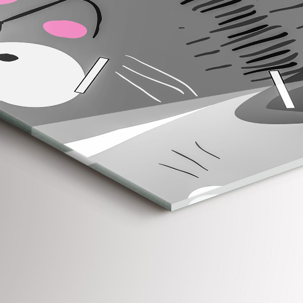 Zegar szklany pionowy Wzór z kotami