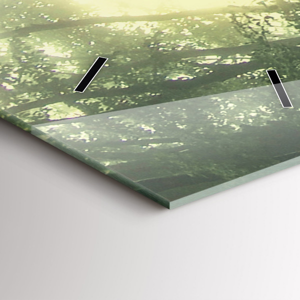 Zegar szklany pionowy Mglisty las o poranku