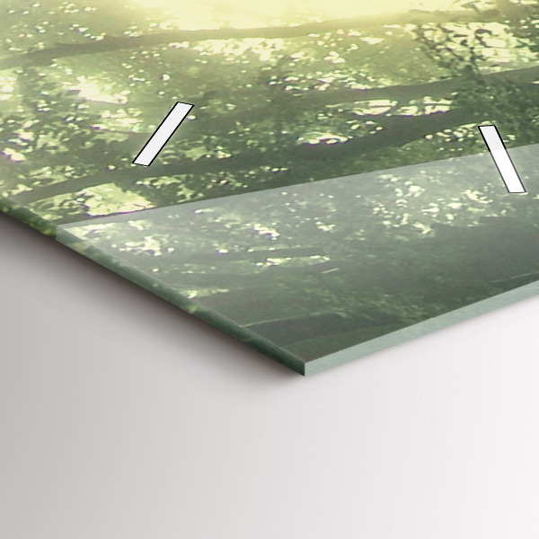 Zegar szklany pionowy Mglisty las o poranku