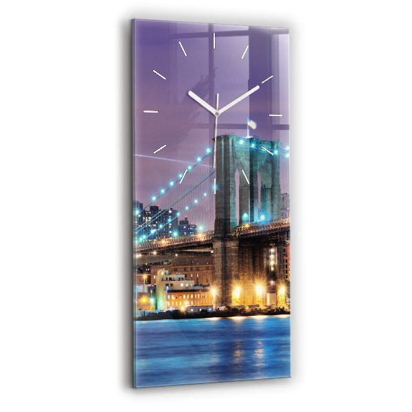 Zegar szklany pionowy Brooklyn Most i East River
