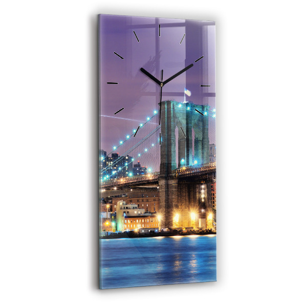 Zegar szklany pionowy Brooklyn Most i East River