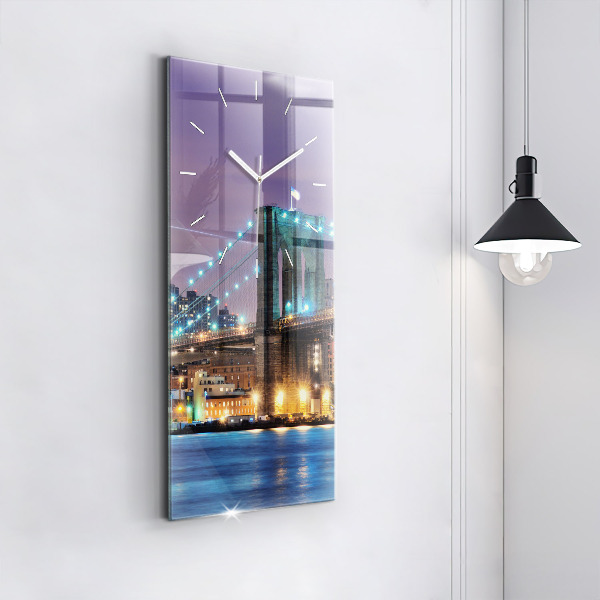 Zegar szklany pionowy Brooklyn Most i East River