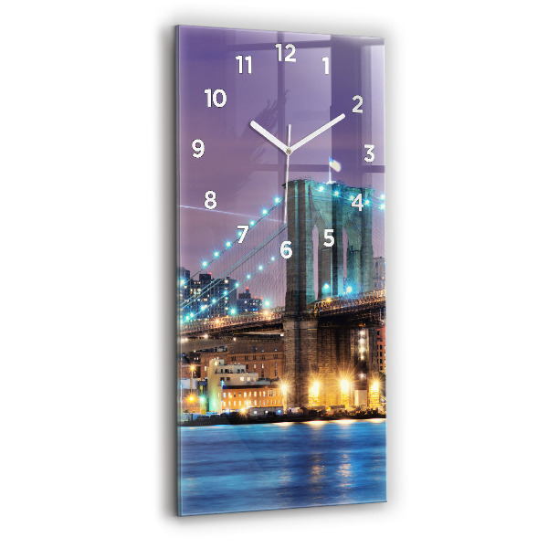 Zegar szklany pionowy Brooklyn Most i East River