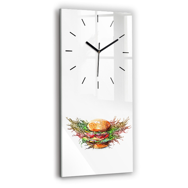 Zegar szklany pionowy Burger z serem XXL