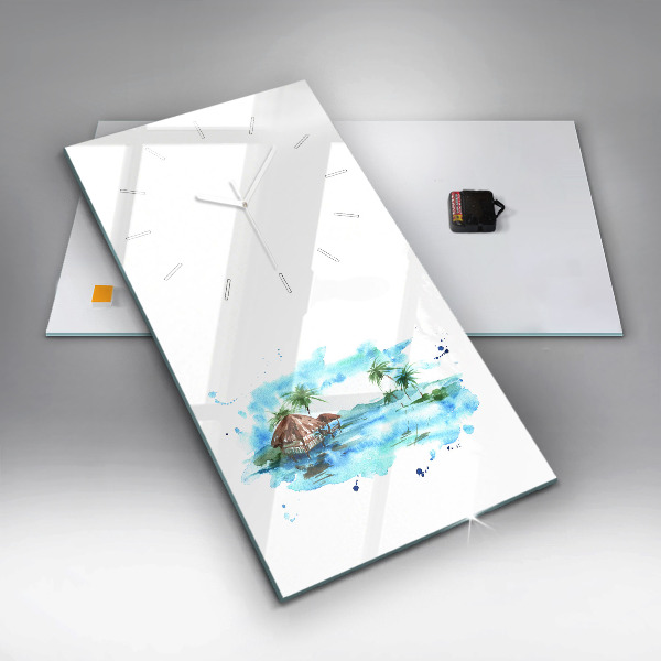 Zegar szklany pionowy Obraz bezludna wyspa