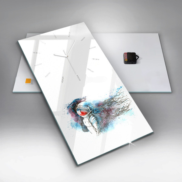 Zegar szklany pionowy Abstrakcja astronauta