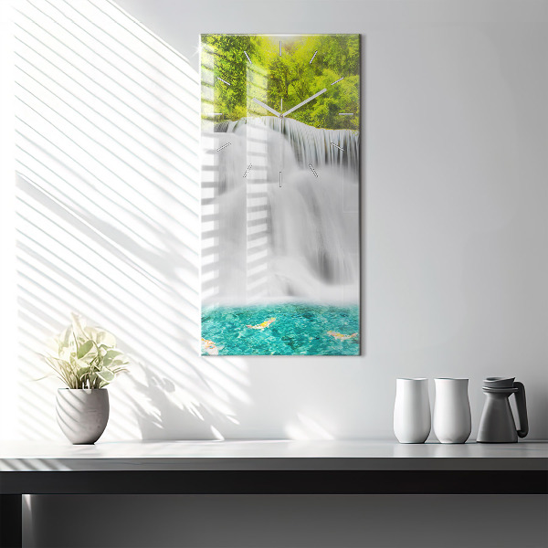 Zegar szklany pionowy Wodospad w Tajlandii