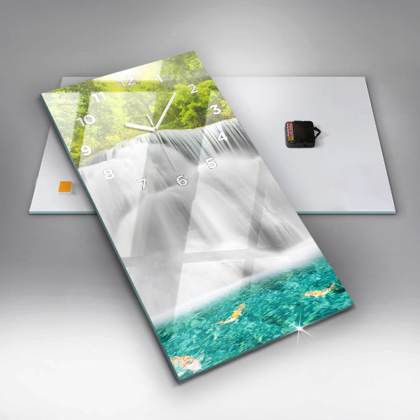 Zegar szklany pionowy Wodospad w Tajlandii