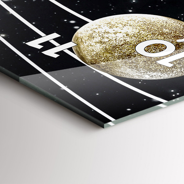 Zegar szklany pionowy Układ słoneczny