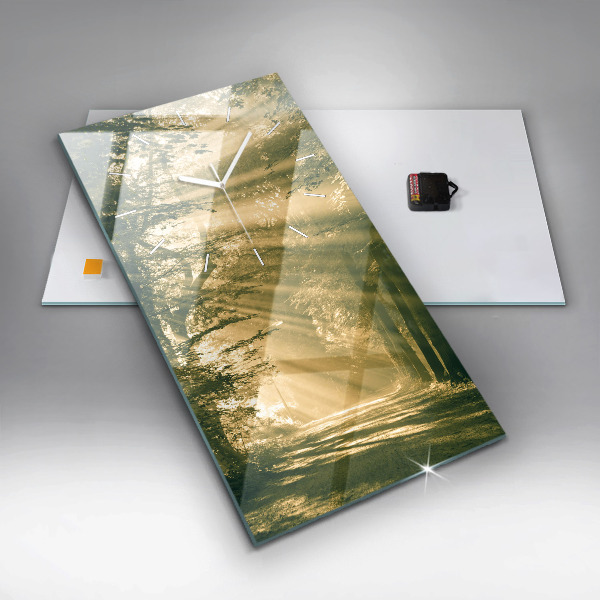 Zegar szklany pionowy Promienie słoneczne Las