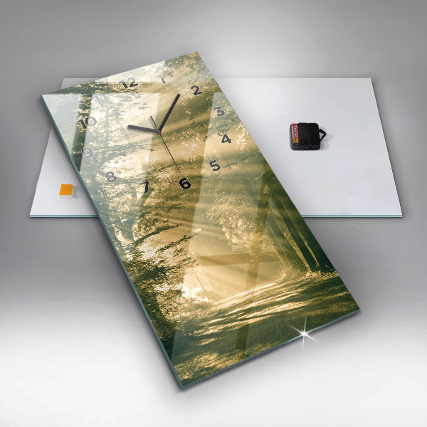 Zegar szklany pionowy Promienie słoneczne Las