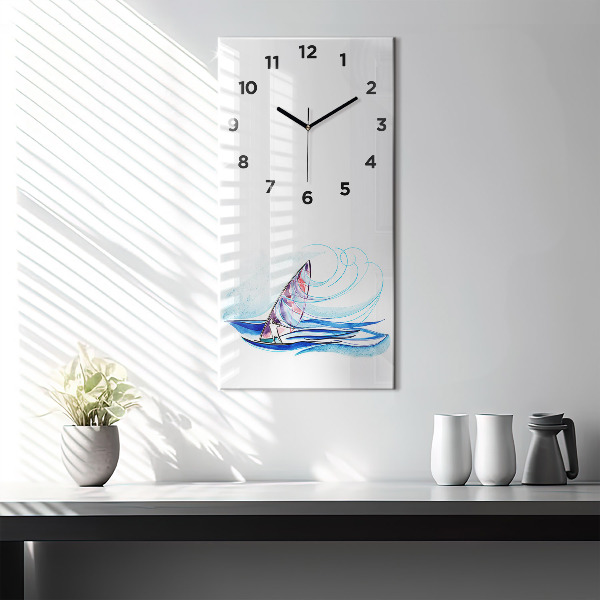 Zegar szklany pionowy Deska surfingowa