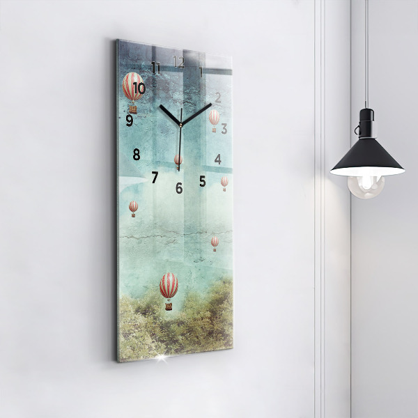 Zegar szklany pionowy Malowane balony