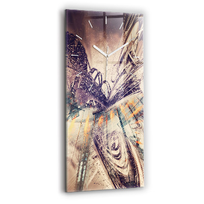 Zegar ścienny pionowy Abstrakcyjny mechanizm