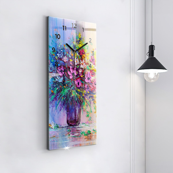 Zegar ścienny pionowy Kwiaty w wazonie