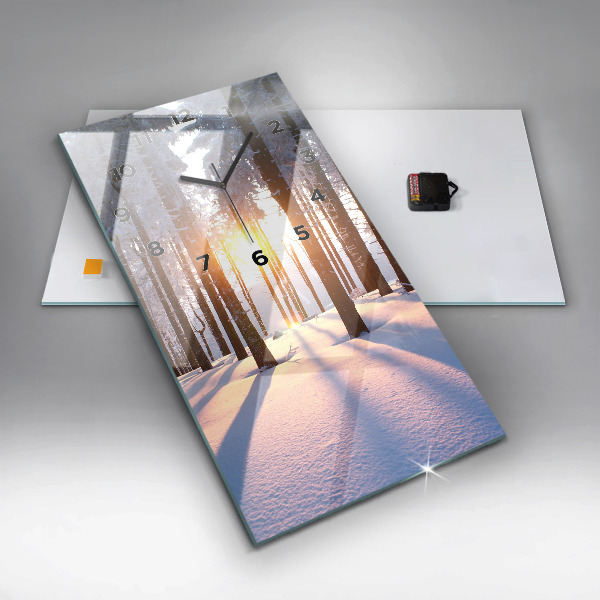 Zegar szklany pionowy Zachód słońca Las