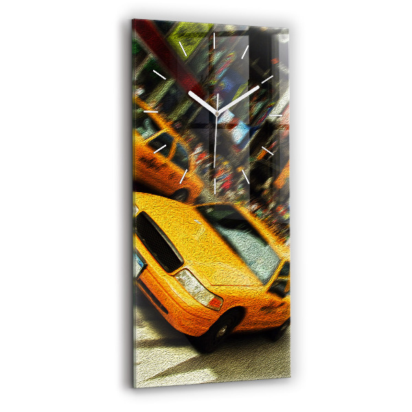 Zegar szklany pionowy New York City taksówki