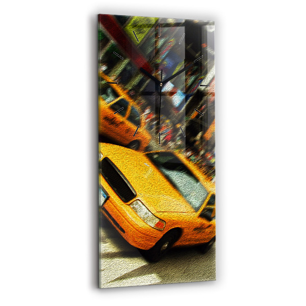 Zegar szklany pionowy New York City taksówki