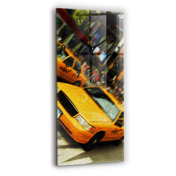 Zegar szklany pionowy New York City taksówki