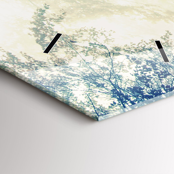 Zegar szklany pionowy Jesienna droga Las Mgła