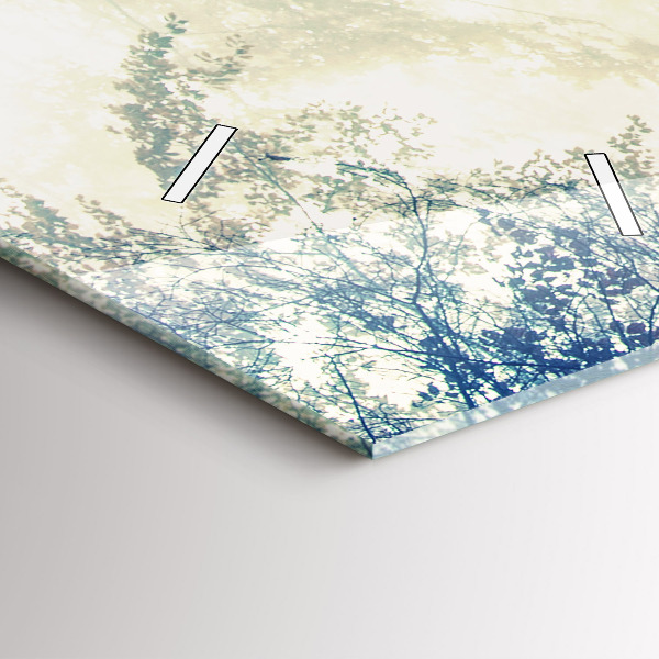 Zegar szklany pionowy Jesienna droga Las Mgła