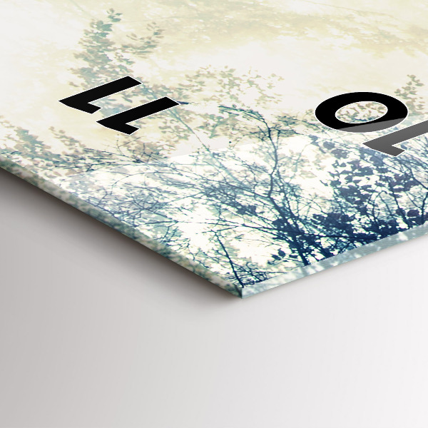 Zegar szklany pionowy Jesienna droga Las Mgła