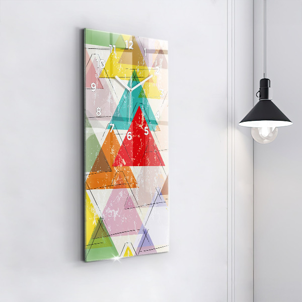 Zegar szklany pionowy Geometryczne trójkąty