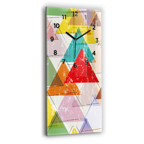 Zegar szklany pionowy Geometryczne trójkąty